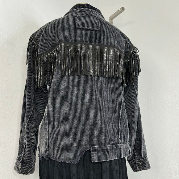 POL Cord Corduroy Western Boho Gray Jacket Size Large - Picture 6 of 7
